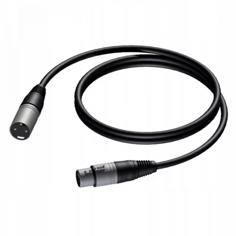 Procab XLR samec na XLR samica kábel 1,5 m — symetrický mikrofónny/audio kábel