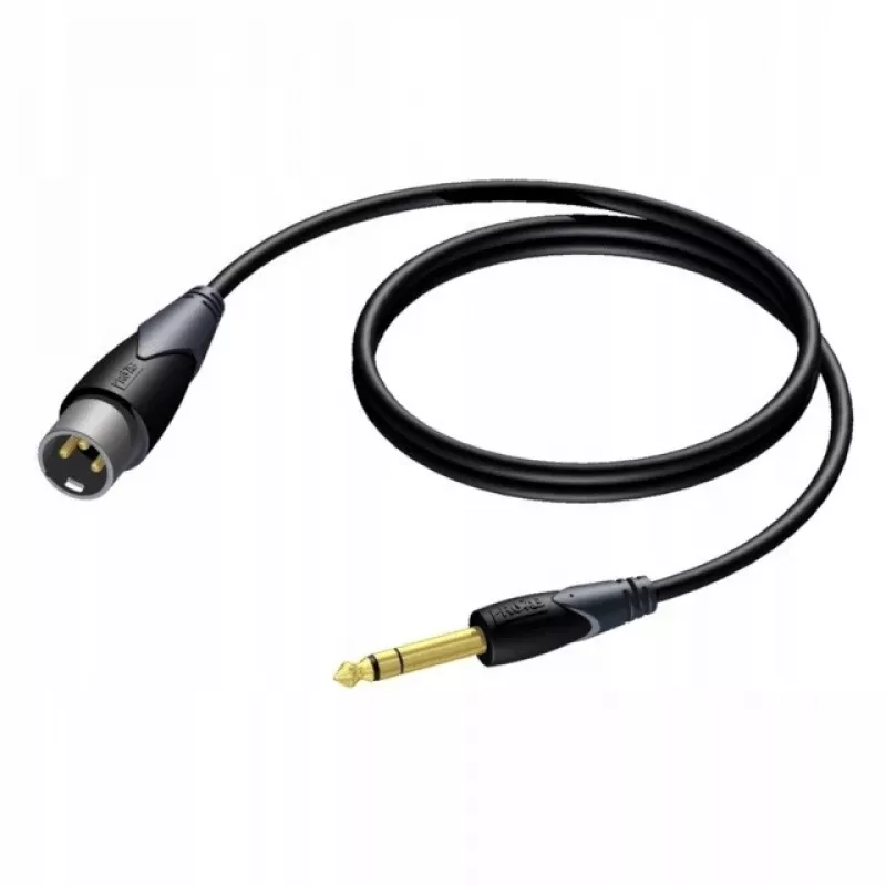 Procab XLR samec na 6,3 mm (1/4 palca) jack samec stereo kábel 1,5 m