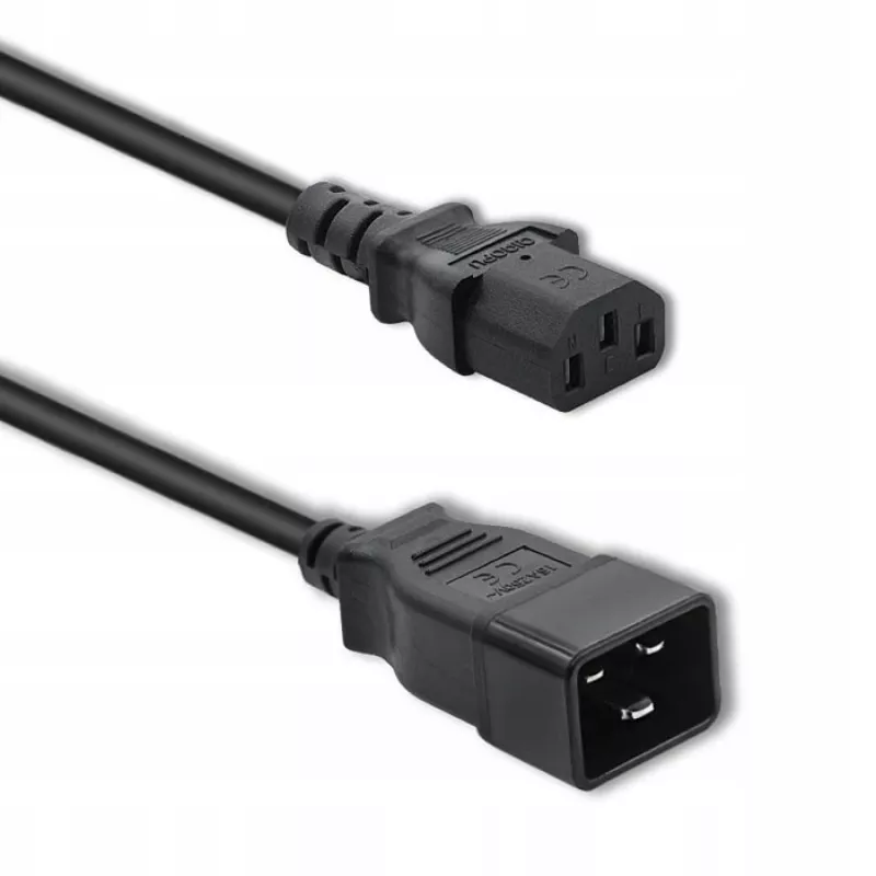 Napájací kábel Qoltec 53991 čierny 1,2 m C20 C13 konektor samica