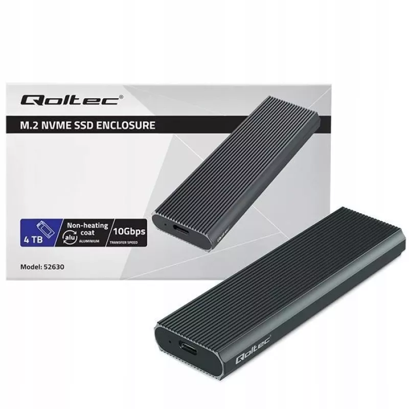 M.2 NVMe SSD puzdro QOLTEC 52630 – USB 3.1 Gen2 10Gb/s, pre M.2 NVMe disky