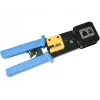 Krimpovacie kliešte Alantec NI040 pre RJ-45 konektory, oceľová konštrukcia, plastové rukoväte, čierna/modrá