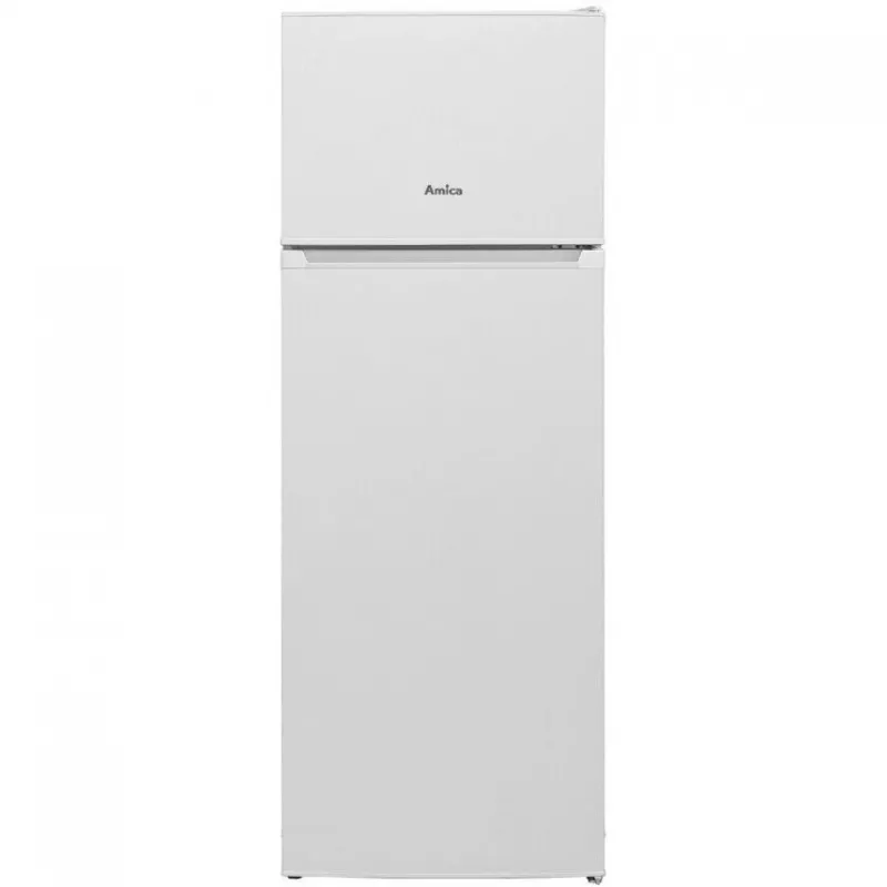 Chladnička s mrazničkou AMICA FD2355.4(E) — 235 L, mraznička hore, biela, R600a, voľne stojaca, 1450×540×570 mm