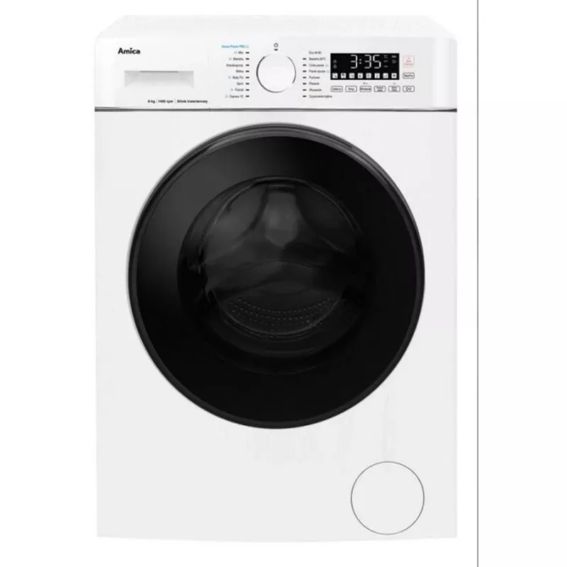 Práčka Amica kapacita 8 kg, energetická trieda A, 1400 ot/min, 16 programov, biela