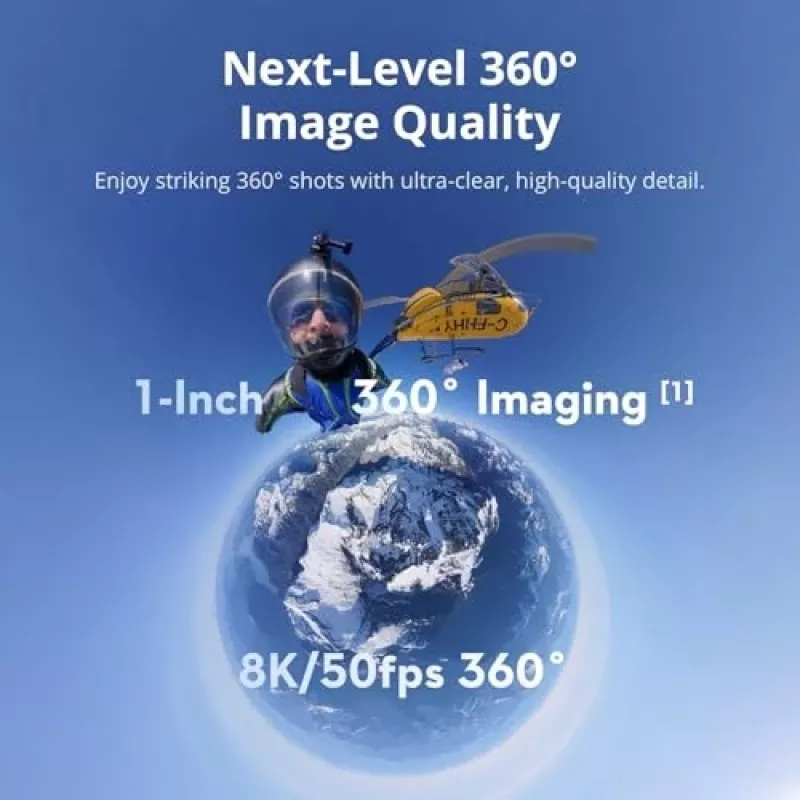 DJI Osmo 360 Adventure Combo CP.OS.00000442 akčná kamera 8K 360°, 120 MP, CMOS 1/1,1 palca, displej 2 palce, 128 GB, Wi-Fi, IP68