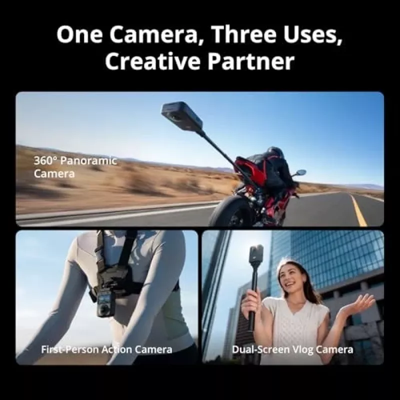 DJI Osmo 360 Adventure Combo CP.OS.00000442 akčná kamera 8K 360°, 120 MP, CMOS 1/1,1 palca, displej 2 palce, 128 GB, Wi-Fi, IP68