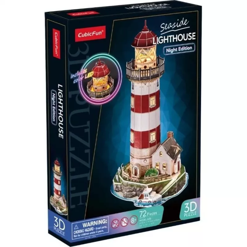 3D puzzle 72 dielov lampáše nočná verzia