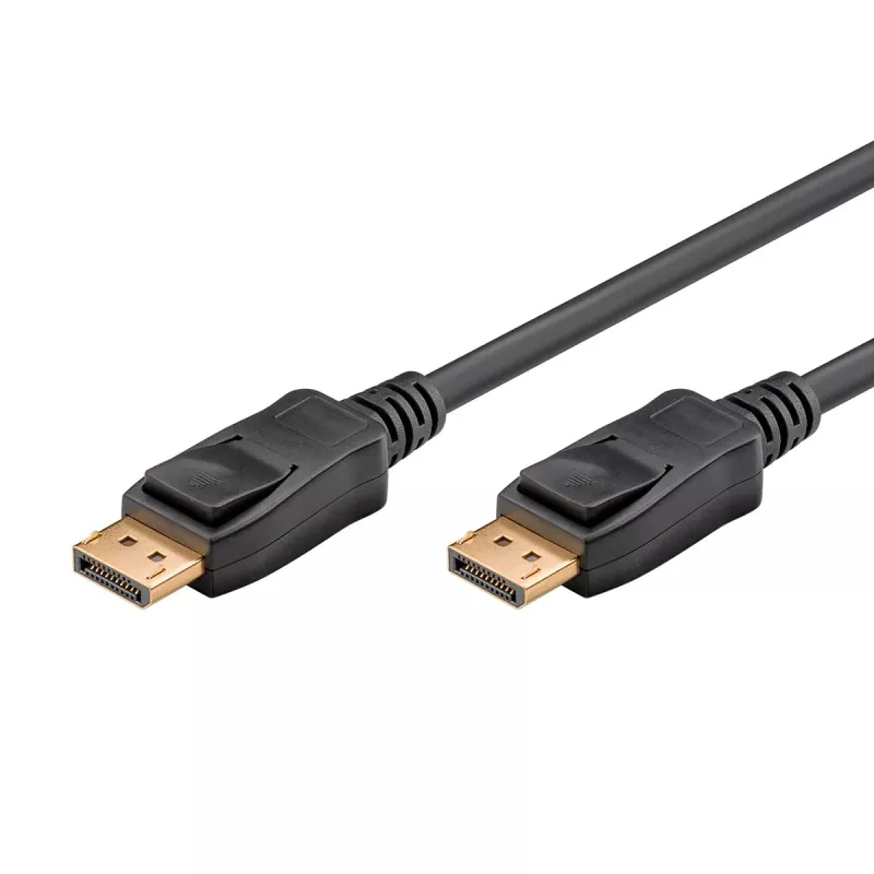 Essential kábel DisplayPort konektor samec > DisplayPort konektor samec, 8K / 120Hz (čierna, 5 metrov, 40 Gbit/s, DisplayPort 2.0 / 2.1)