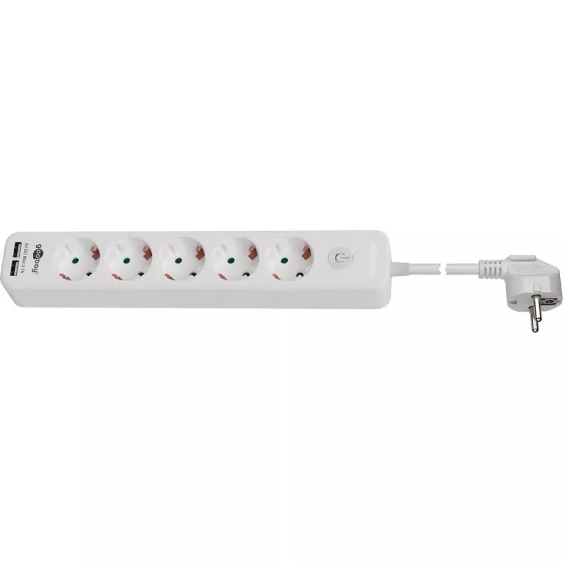 Predlžovacia zásuvka Goobay 5-násobná s vypínačom a USB