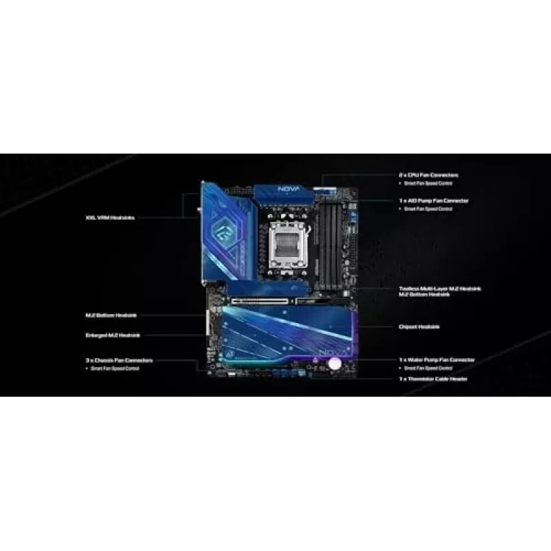 Základná doska ASRock X870 NOVA WIFI – AMD X870, socket AM5, ATX, 4× DIMM DDR5, 256 GB, Wi-Fi 7, 2,5 GbE