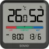 Savio CT-01/B bezdrôtový snímač teploty a vlhkosti do interiéru, LCD, hodiny, dátum, magnetický držiak, čierny