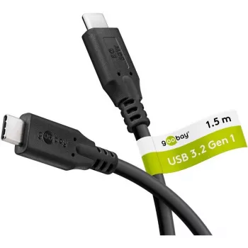 Goobay USB kábel C, USB 3.2, 60 W, 5 Gbit/s, Power Delivery, 1,5 m (1,50 m, USB 3.2 Gen 1, 60 W), USB kábel