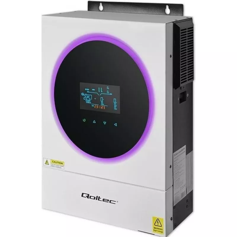 Qoltec, menič napätia, hybridný solárny invertor Off-Grid 4kVA 4kW 120A MPPT LCD Wi-Fi BMS sinus