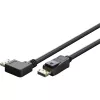 Kábel DisplayPort samec 90° > DisplayPort samec, 8K / 144Hz (čierny, 2 metre, 1 samec 90° bočne zahnutý, 54 Gbit/s, DisplayPort 2.0 / 2.1)