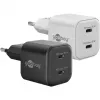 Nástenná nabíjačka GOOBAY 75333 — univerzálna AC-USB-C nabíjačka do interiéru, 2x USB-C, 35 W, čierna