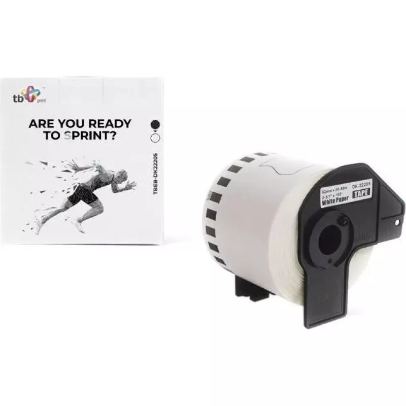 TB Print TBEB-DK22205 rolka etikiet pre Brother, 62 mm x 30,48 m, čierna na bielom