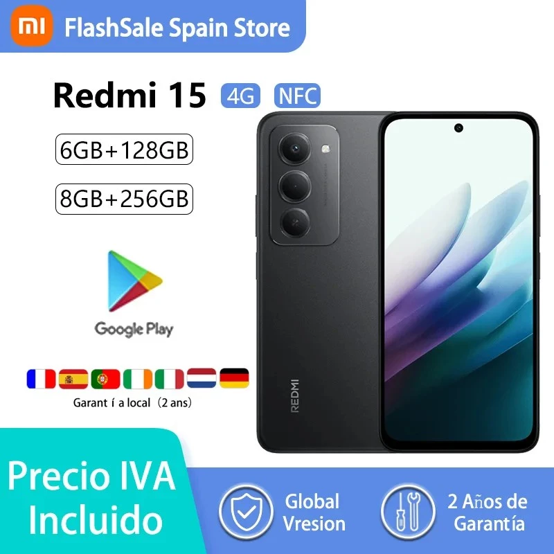 Xiaomi Redmi 15 4G (256GB, Viola Sabbioso, 6.90, Dual SIM Hybrid, 4G), Smartphone, fialová