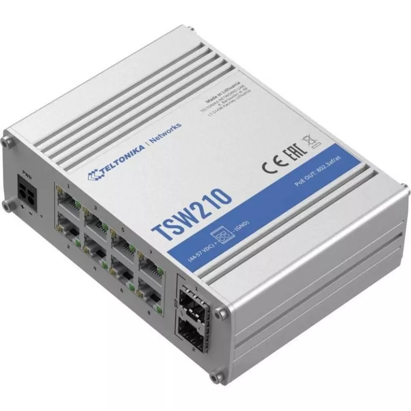 Teltonika TSW210 switch, 8x RJ45, 2x SFP