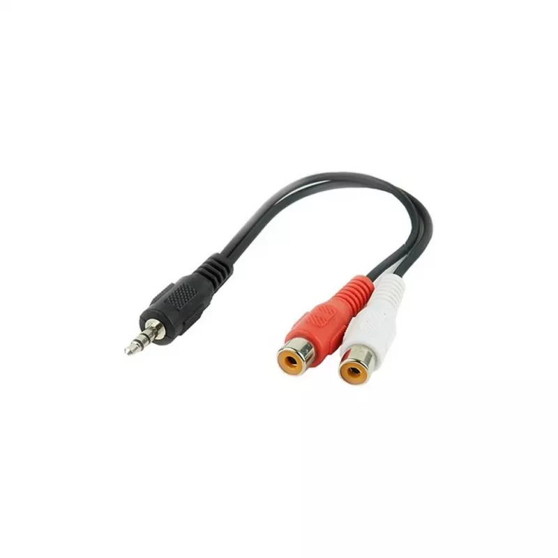 Audio jack (3,5 mm) na 2 RCA kábel GEMBIRD CCA-406 20 cm čierny