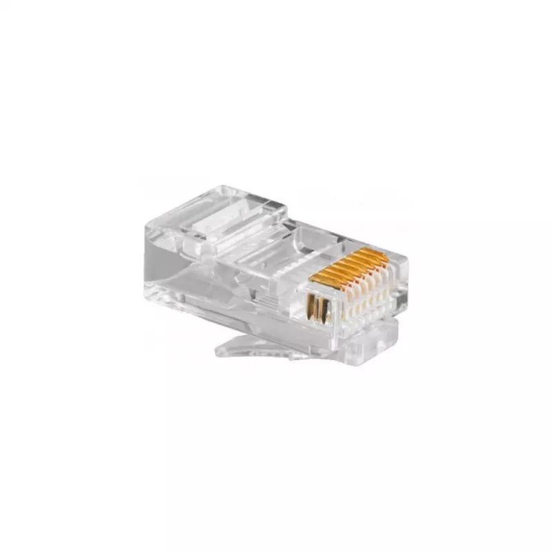 RJ45 konektor samec GEMBIRD PLUG3UP6/100, Cat5, rovný konektor, transparentný, pozlátené kontakty, balenie 100 ks