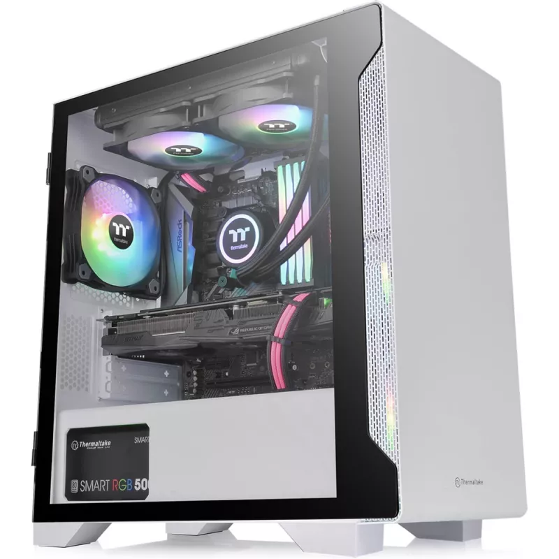 PC skriňa Thermaltake S100 Tempered Glass Snow Edition Micro Tower biela