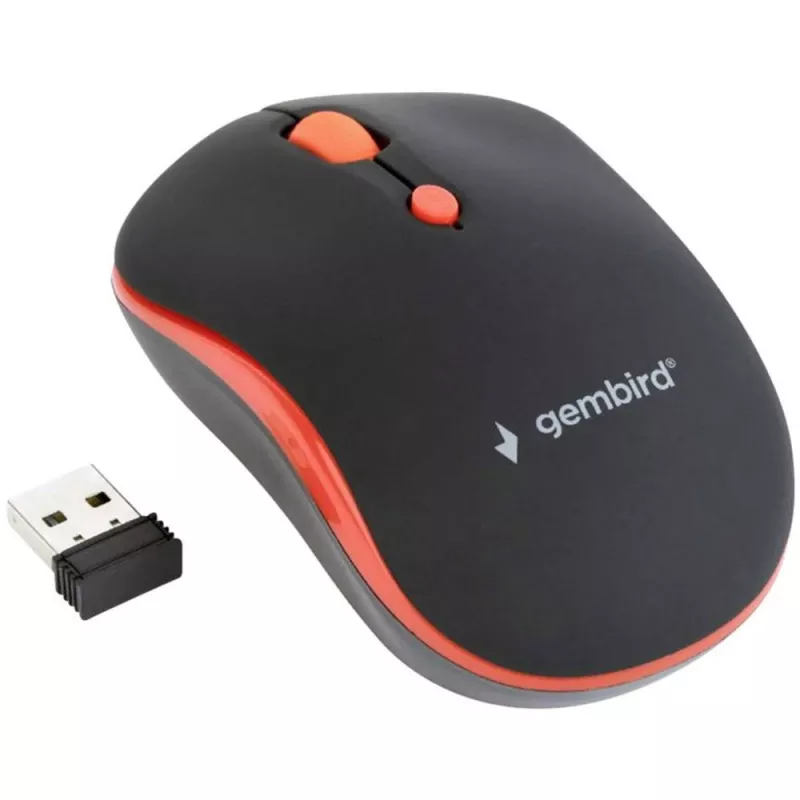 GEMBIRD MUSW-4B-03-R bezdrôtová optická myš MUSW-4B-03-R 1600 DPI nano USB čierna-červená