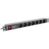 Lanberg | jednotka rozvodu napájania (PDU) 19 inch 1U 10A 2M 7x Schuko zásuvky | PDU-07F-0200-IEC-BK