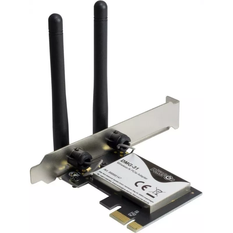 Inter-Tech DMG-31 - interná - bezdrôtová - PCI Express - Wi-Fi - Wi-Fi 4 (802.11n) - 300 Mbit/s (88888147)