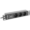 Lanberg PDU-03F-0200-BK napájací rozbočovač (PDU) 1U čierny 3 AC výstupy (PDU-03E-0200-IEC-BK)