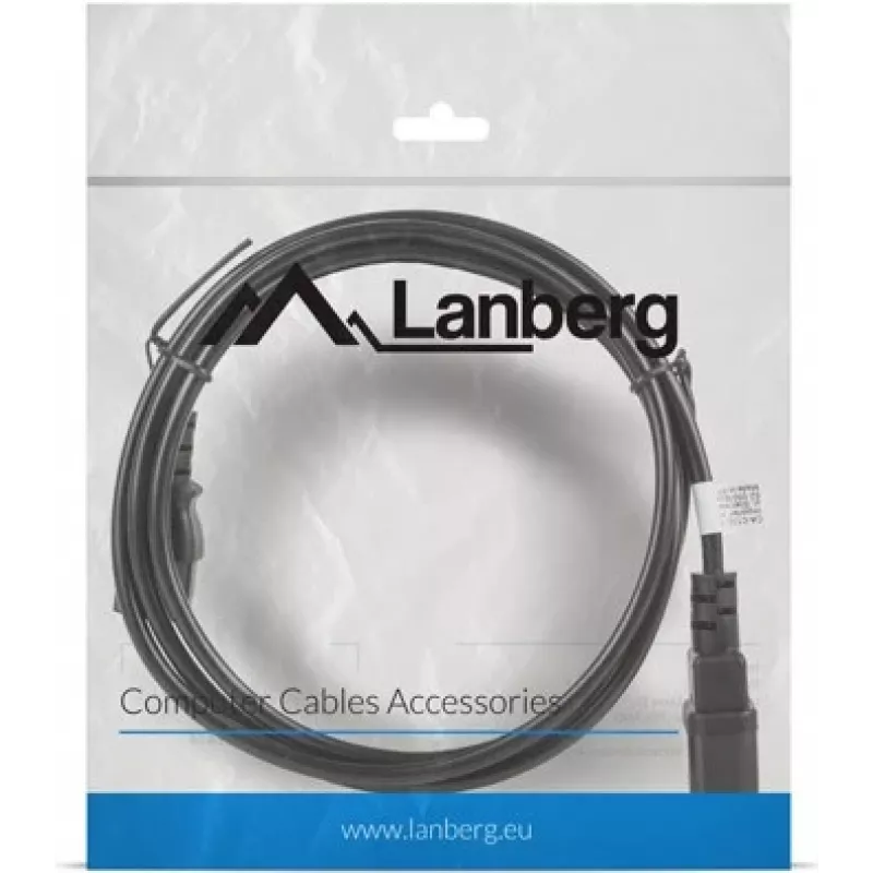 Lanberg CA-C13E-11CC-0018-BK napájací kábel čierny 1,8 m C13 konektor samica C14 konektor samica (CA-C13E-11CC-0018-BK)