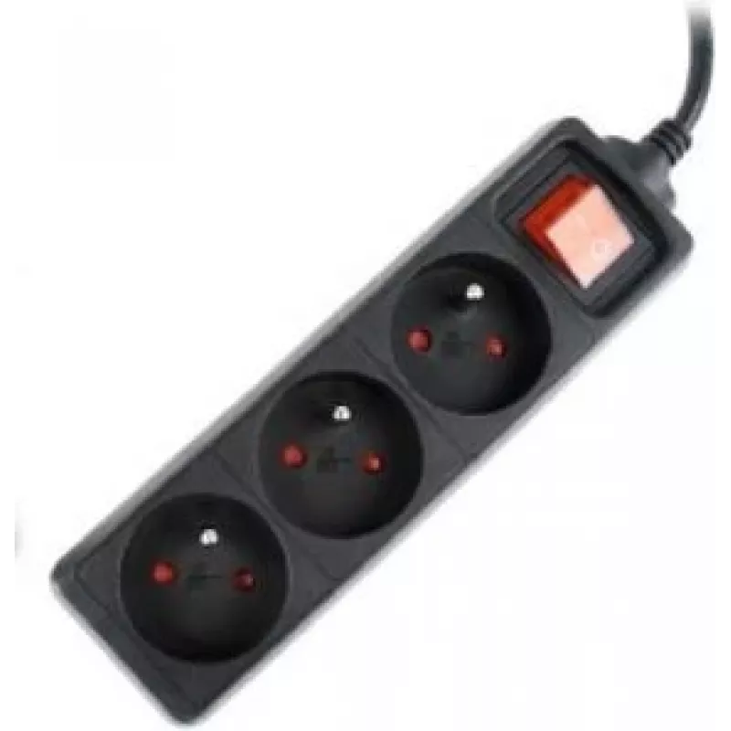Gembird EG-PSU3F-01 prepäťová ochrana čierna 3 AC zásuvky 230 V 0,6 m
