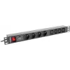Lanberg PDU-04E04I-0200-IEC-BK 1U rackový PDU, 4x typ E + 4x IEC C13, 10 A, 2 m, čierny