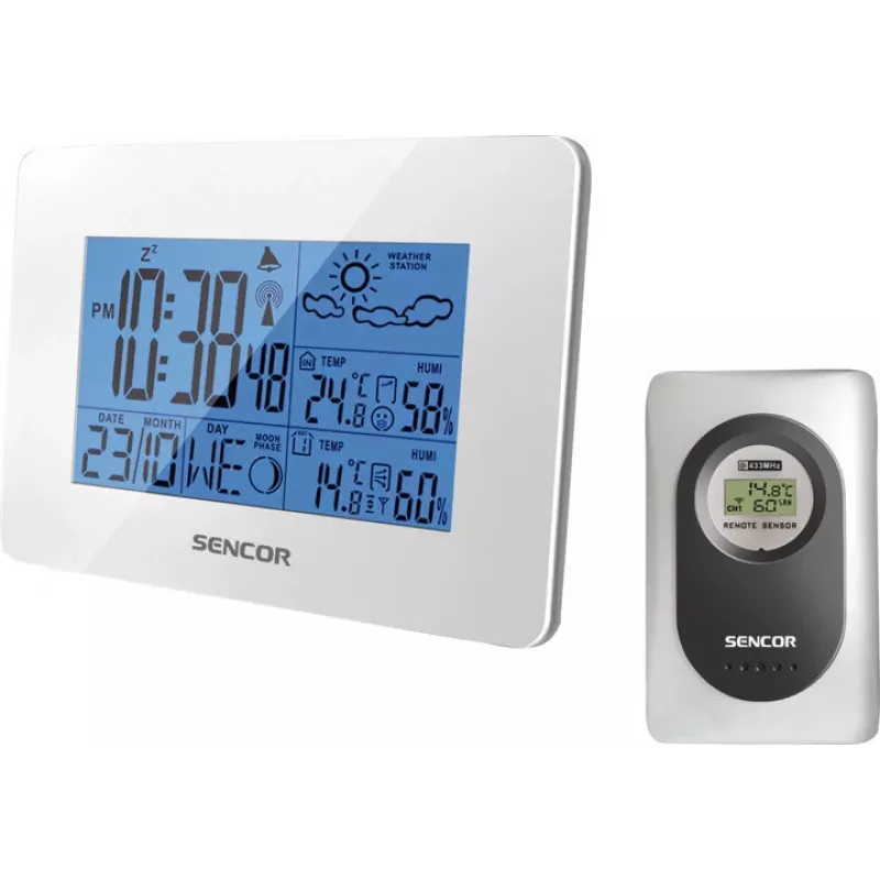 Sencor SWS 50/51 WH meteostanica s bezdrôtovým senzorom, biela