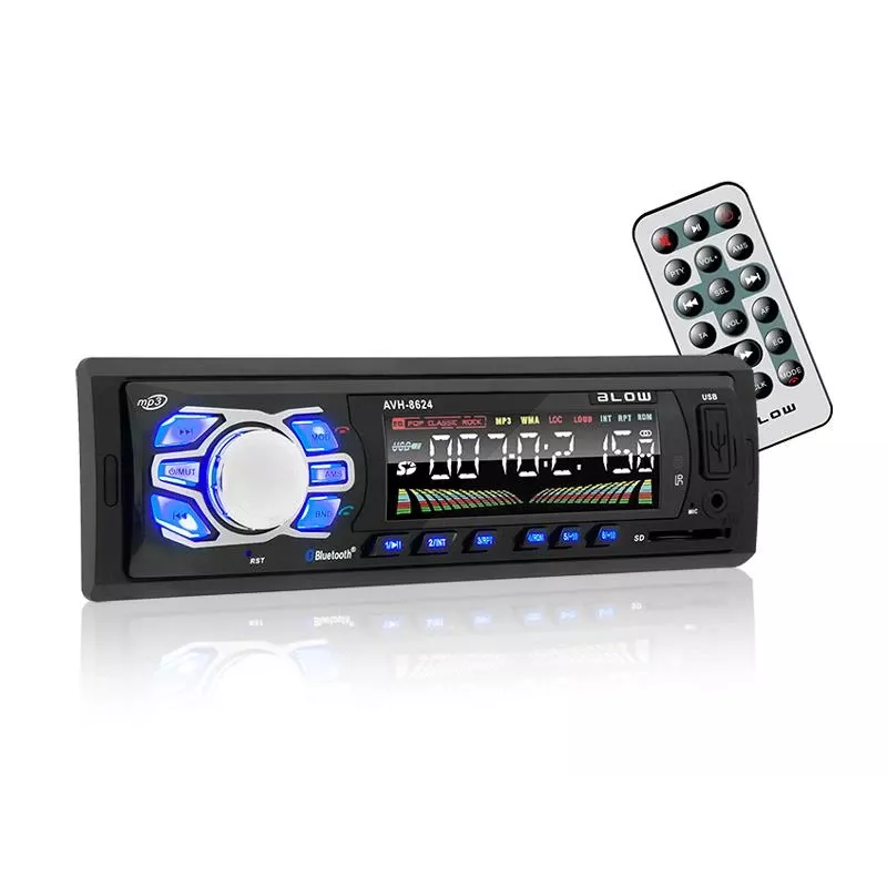 BLOW AVH-8624 autorádio, 1 DIN, FM RDS, Bluetooth, USB, SD/MMC, AUX, MP3, LCD displej, diaľkový ovládač, čierne