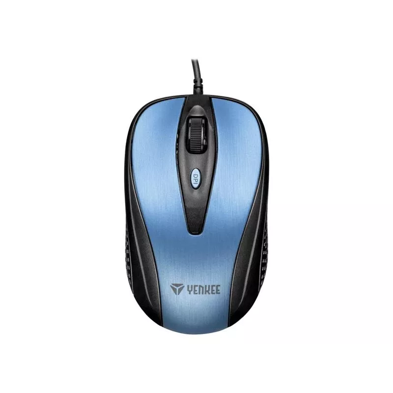 USB káblová myš, 4 tlačidlá, optická, symetrická, modrá