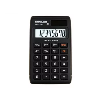 SENCOR SEC 250 kalkulačka, 8-miestny LCD, Dual-Power