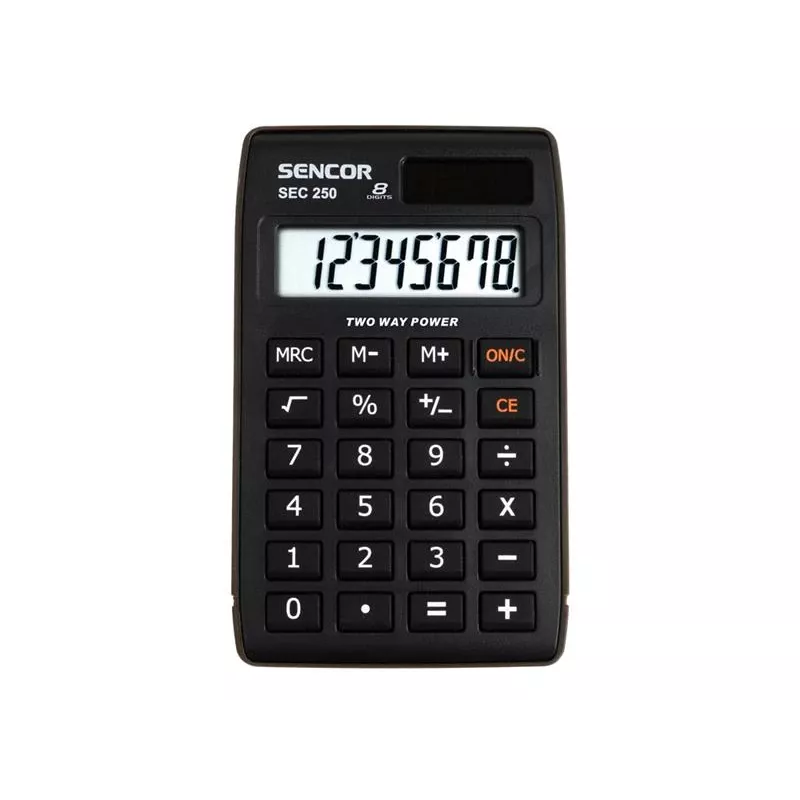 SENCOR SEC 250 kalkulačka, 8-miestny LCD, Dual-Power