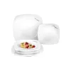 Lamart LT9002 Dine sada porcelánových tanierov, 6 ks (2 plytké, 2 hlboké, 2 dezertné), 24,5/19,2/17,3 cm, biela