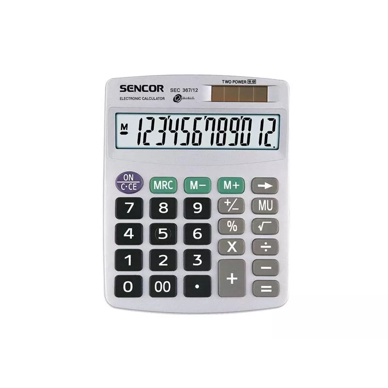Kalkulačka SEC 367/12 stolová, 12-miestny digitálny LCD displej