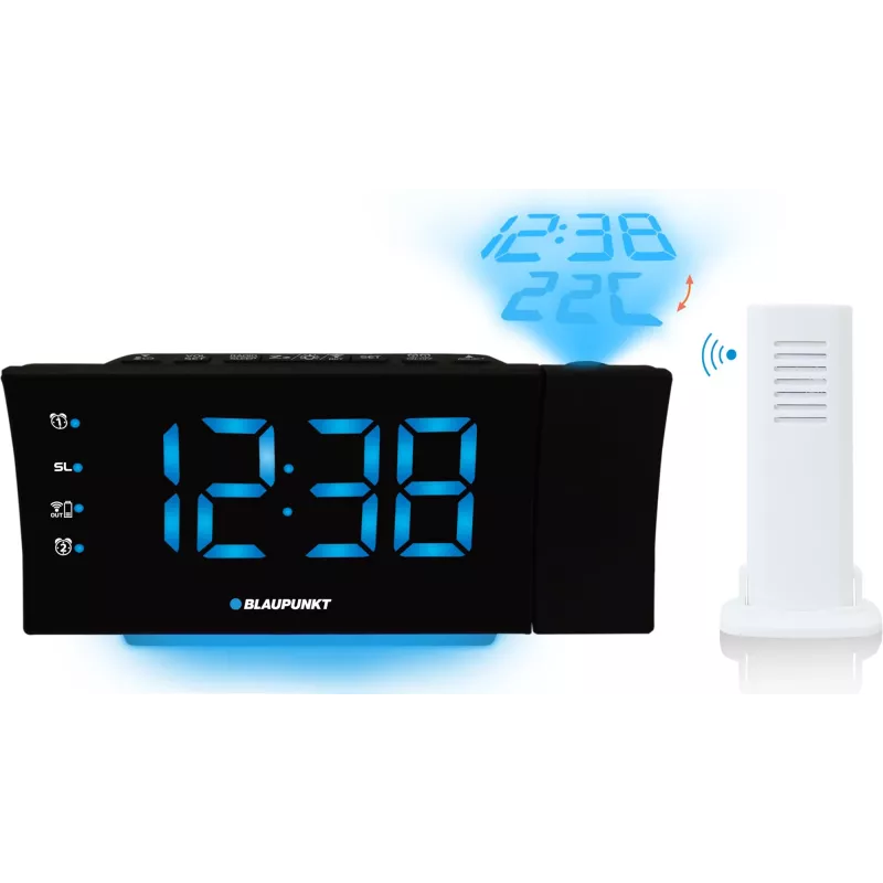 Blaupunkt CRP81USB rádiobudík s projekciou a nabíjaním USB, čierny