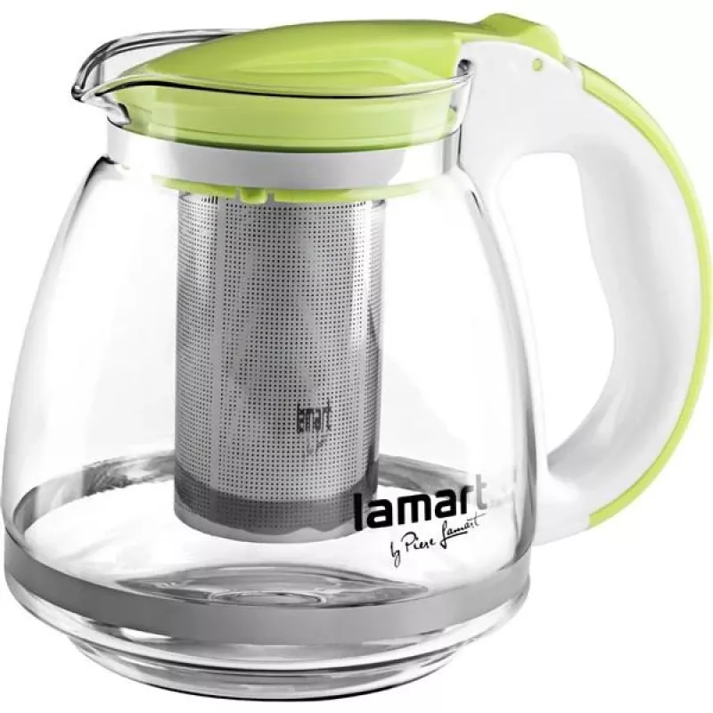 Sklenená kanvica Lamart LT7028 zelená transparentná 13 cm priemer 155 mm výška