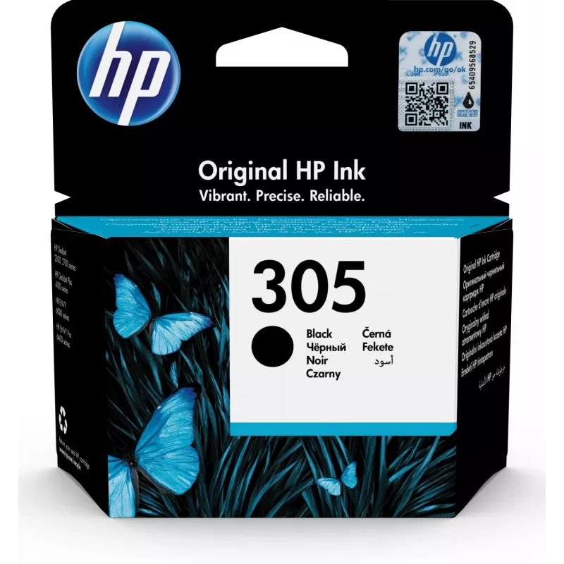 HP 305 čierna originálna atramentová kazeta, čierna, 1 ks, 120 strán