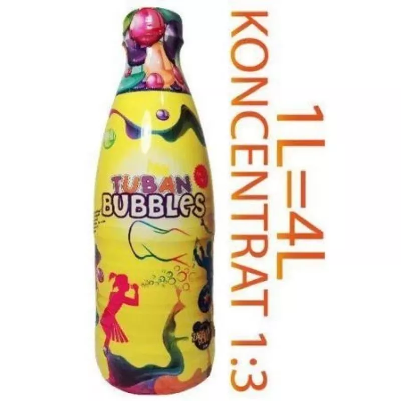 Roztok na bubliny TUBAN koncentrát Big Bubbles tekutý 1 l, transparentný