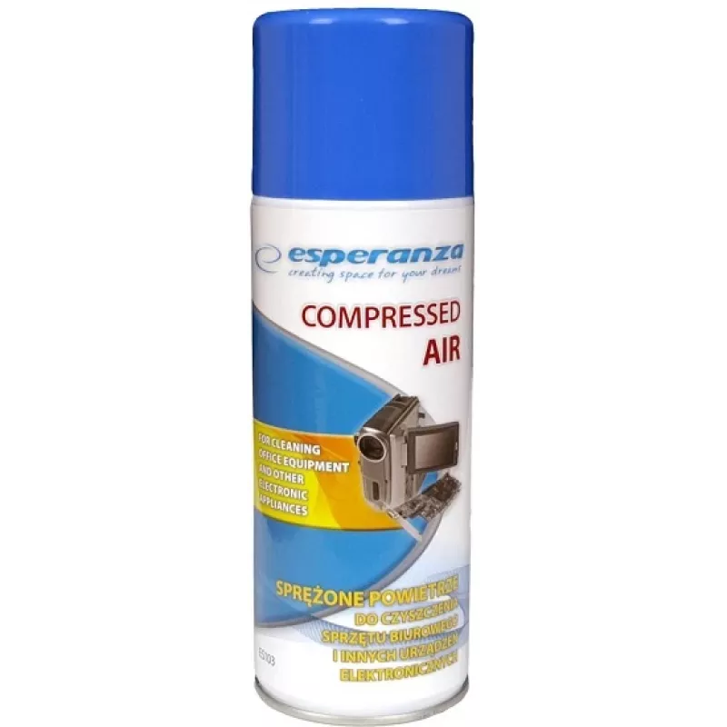 Stlačený vzduch ESPERANZA ES103 400 ml, modrá/biela, nezanecháva škrabance