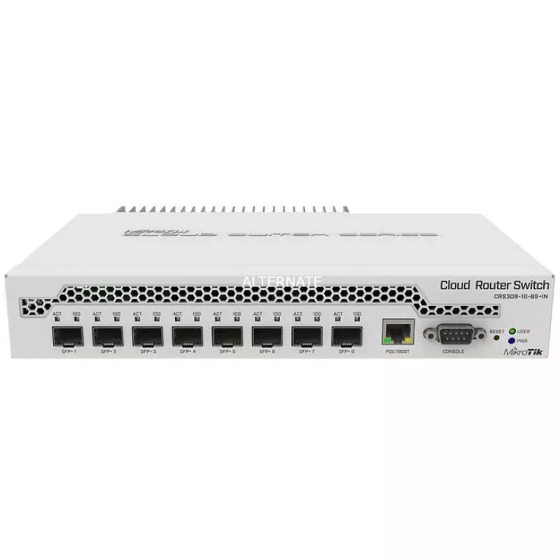 Mikrotik CRS309-1G-8S+ Spravovaný Gigabit Ethernet (10/100/1000) Power over Ethernet (PoE) biela