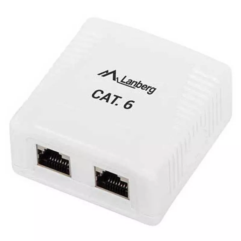 Lanberg OS6-0002-W povrchová krabica, 2x RJ45 Cat.6, biela