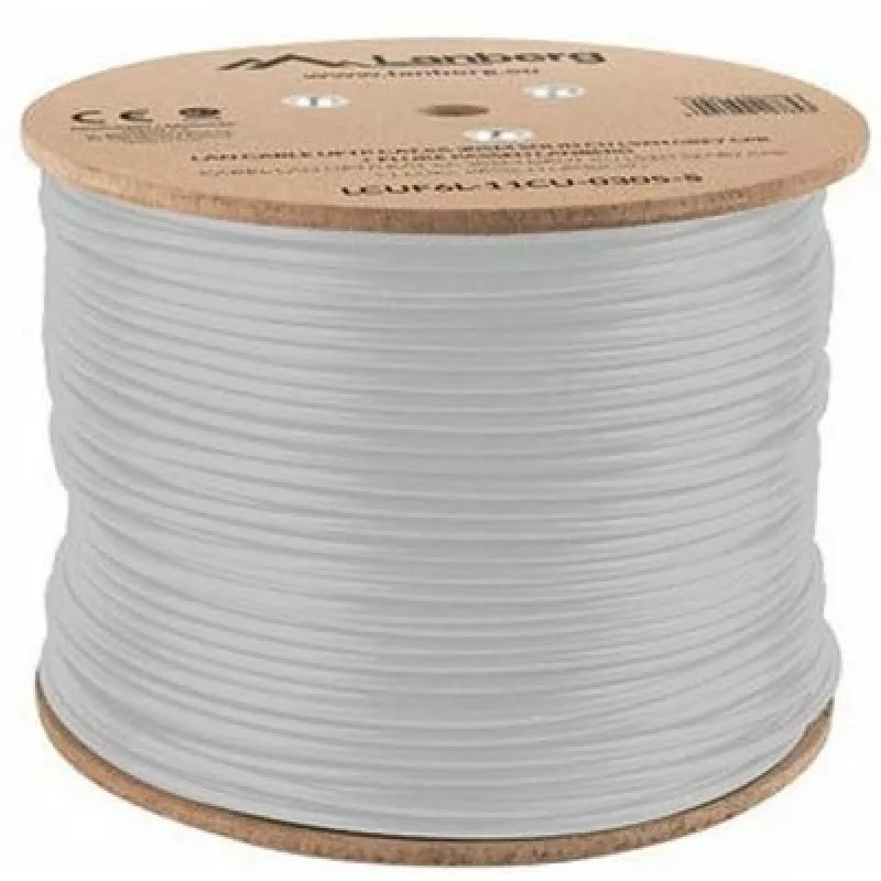 Lanberg LCUF6L-11CU-0305-S sieťový kábel U/FTP Cat6a 305 m, plná meď, LSZH, CPR, 500 MHz, testovaný Fluke, sivý