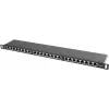 Patch panel LANBERG PPS5-0024-B 24-portový CAT5e, kov, 0,5 U, 445×99×22,3 mm, čierny