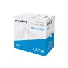 LANBERG sieťový kábel Cat6 U/UTP LCU6-11CU-0305-S, 305 m, 23 AWG, sivý, HDPE plášť