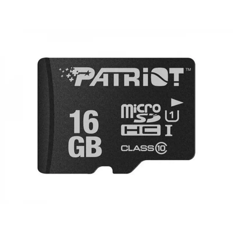 MicroSDHC pamäťová karta PATRIOT PSF16GMDC10 — 16 GB, Class 10, UHS-I (U1), 80 MB/s, čierna