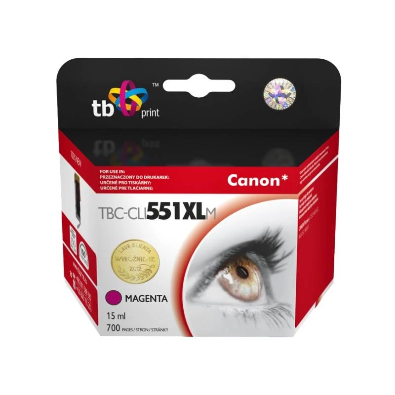 Atramentová kazeta TB kompat. S Canon CLI-551XL MG purpurová